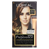 L&amp;rsquo;Or&amp;eacute;al Paris Preference Permanent Hair Dye, Luminous Colour, Light Golden Brown 5.3