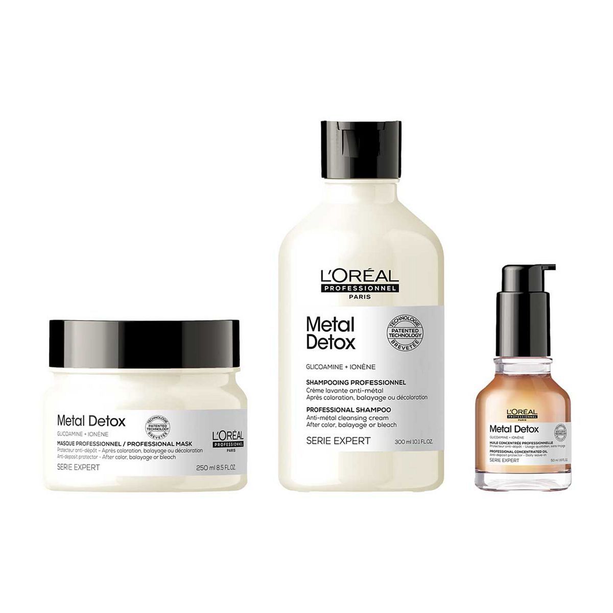 L'or&amp;eacute;al Professionnel Serie Expert Metal Detox Shampoo, Hair Mask and Oil Routine