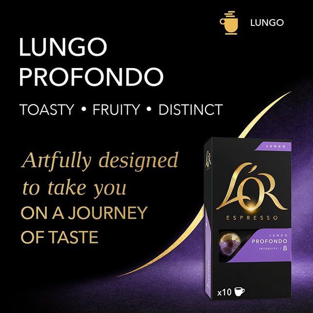 L'OR Lungo Profondo Coffee Pods x10 Intensity 8   10 per pack