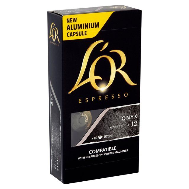 L'OR Onyx Coffee Pods x10 Intensity 12   10 per pack