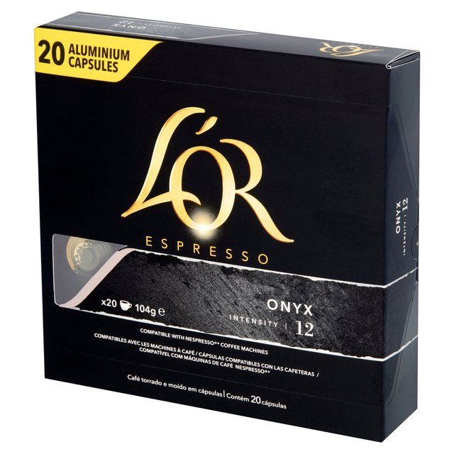 L'OR Onyx Coffee Pods x20 Intensity 12   20 per pack