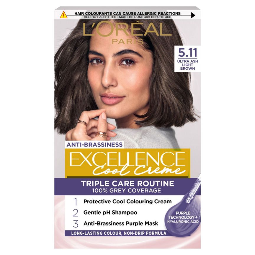 L'Oreal Excellence Cool Cr&amp;egrave;me Permanent Hair Dye 5.11 Ultra Ash Light Brown