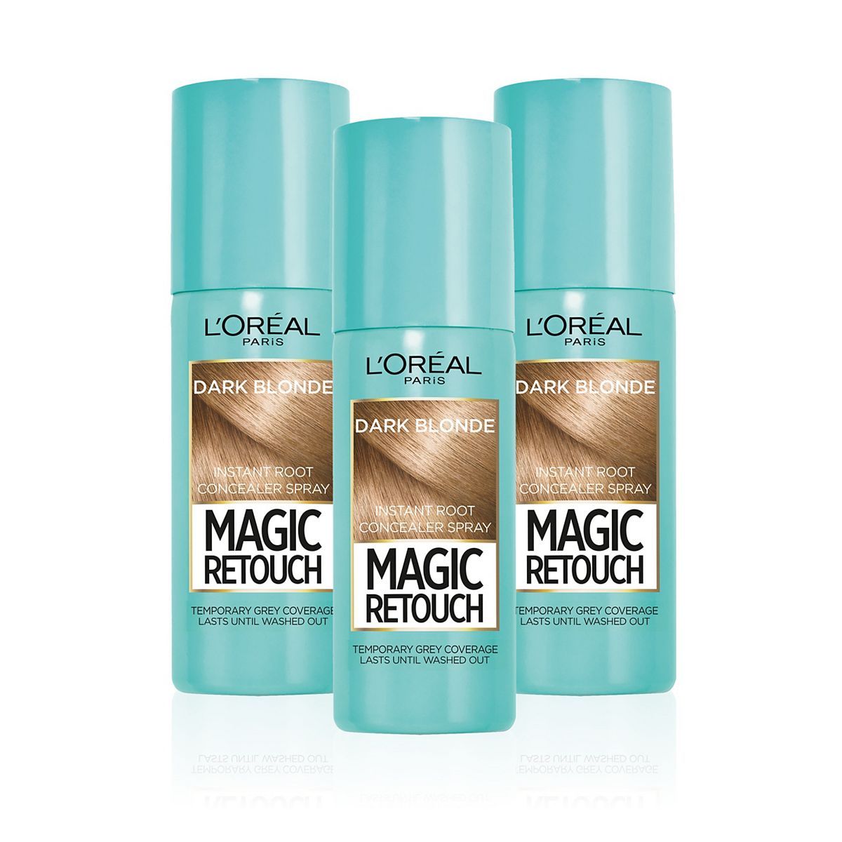 L'Oreal Magic Retouch Dark Blonde Temporary Instant Grey Root Concealer Spray  Triple Pack - 3x75ml