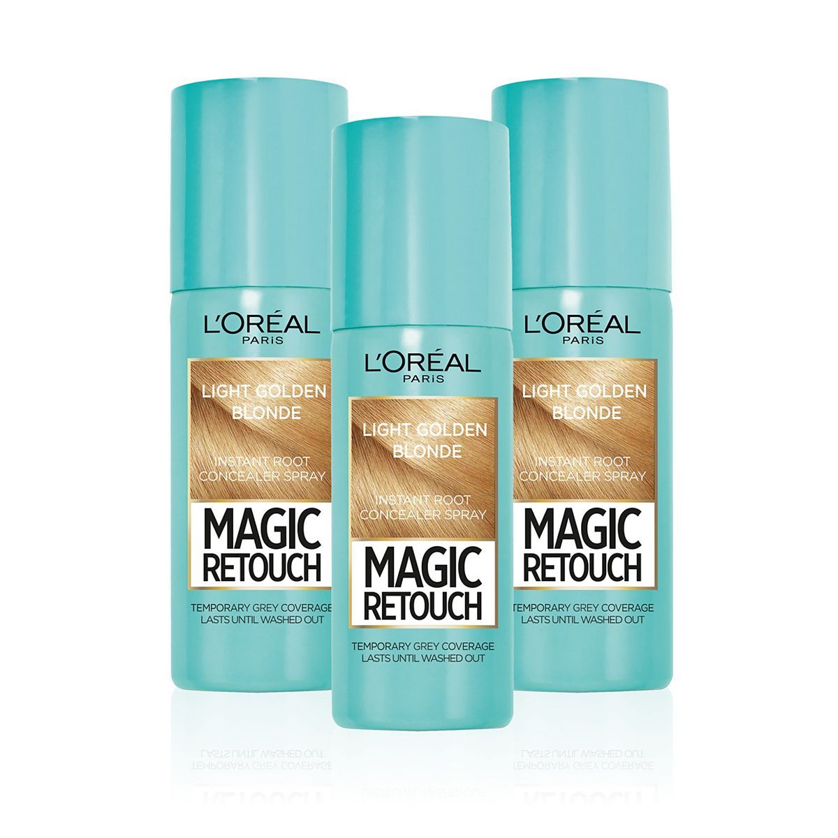 L'Oreal Magic Retouch Light Golden Blonde Temporary Instant Grey Root Concealer Spray Triple Pack - 3x75ml