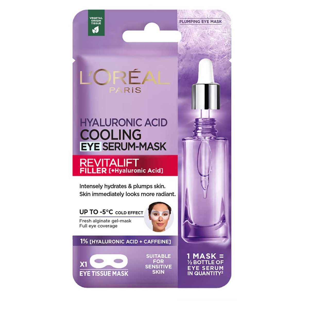 L&amp;rsquo;Oreal Paris Hyaluronic Acid Cooling Eye Serum-Mask [formulated with Hyaluronic acid + Caffeine] &amp;ndash; 11g