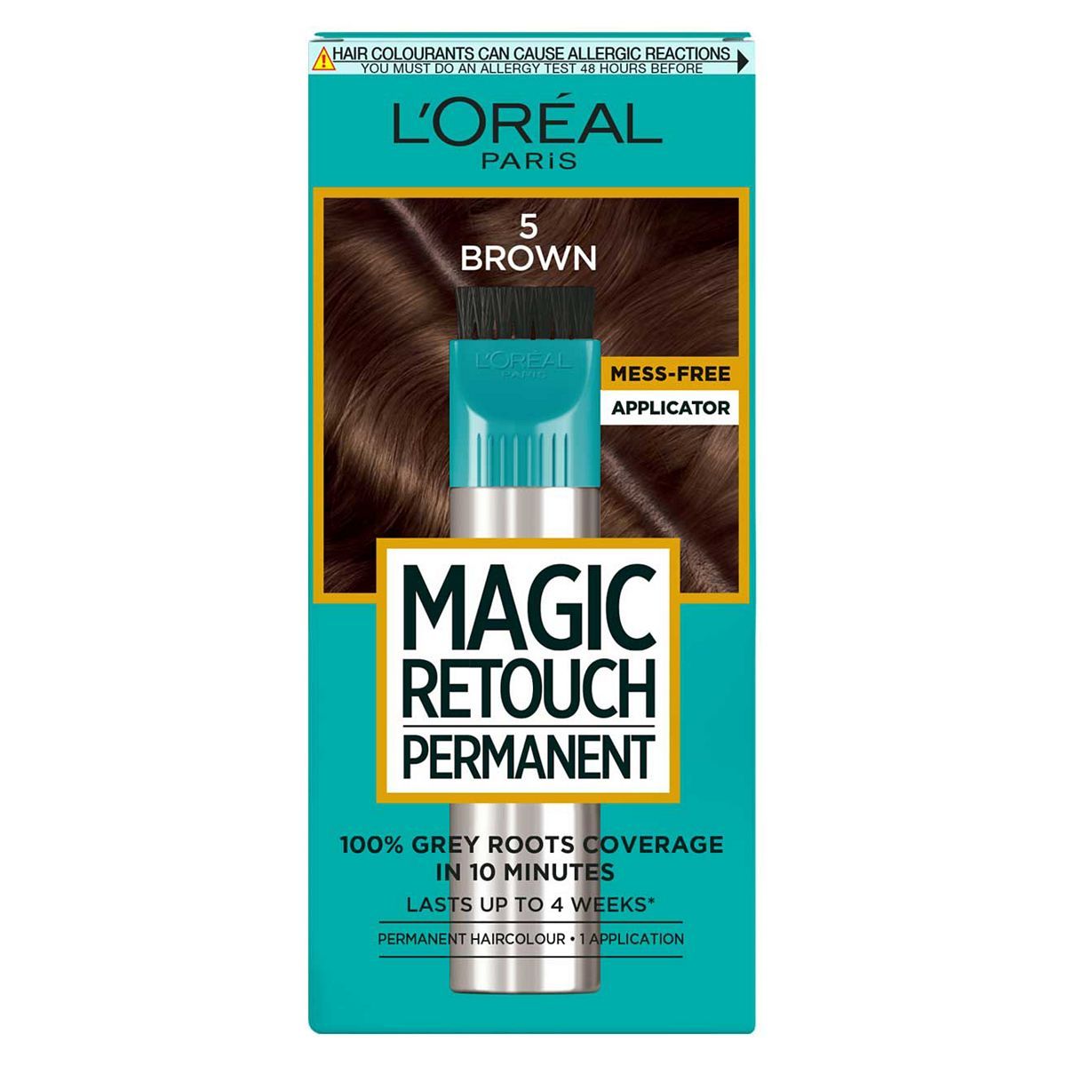 L&amp;rsquo;Oreal Paris Magic Retouch Permanent Brown Root Concealer, 100%  Roots Coverage With Easy Applicator, 150ml