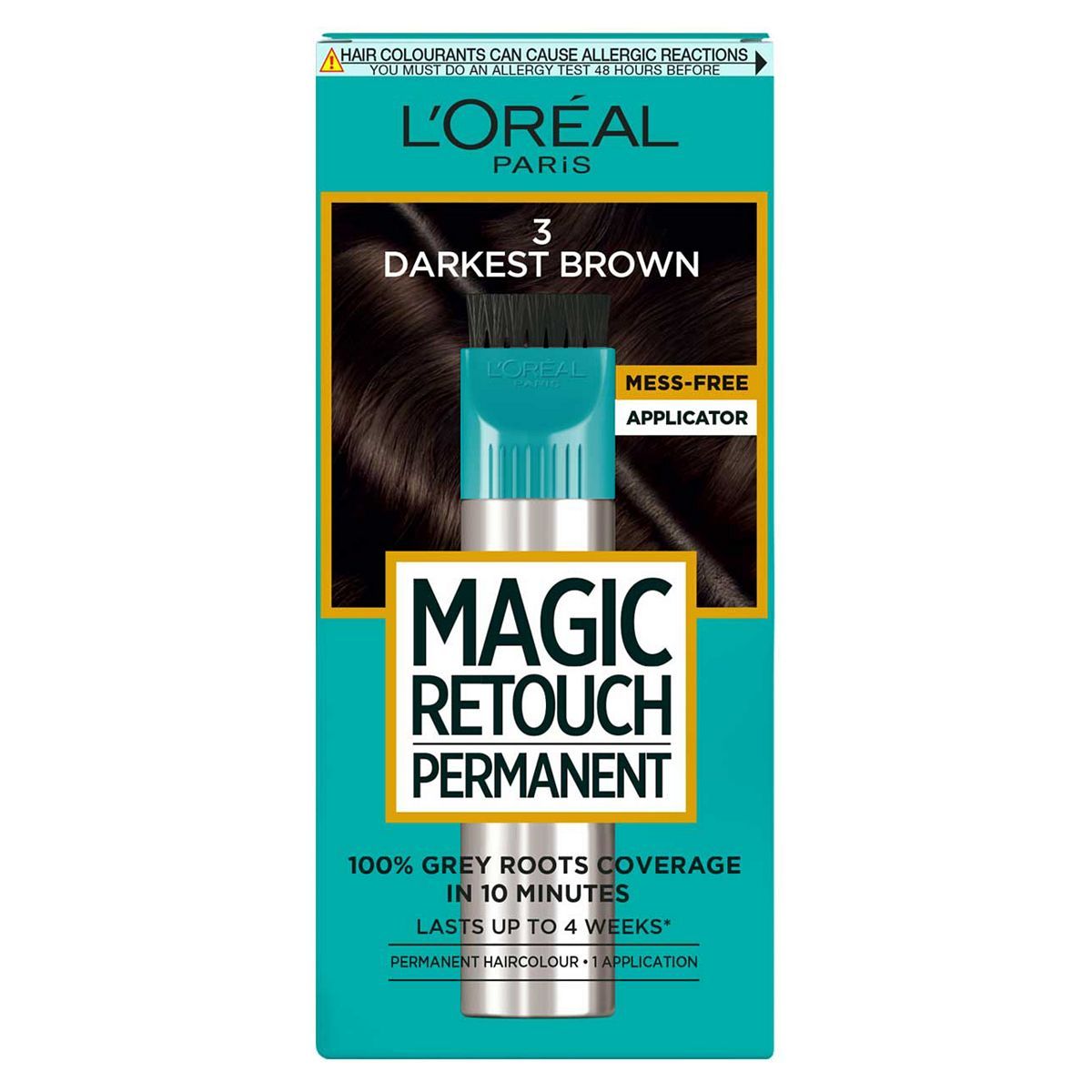 L&amp;rsquo;Oreal Paris Magic Retouch Permanent Darkest Brown Root Concealer, 100%  Roots Coverage With Easy Applicator, 150ml