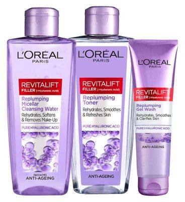 L&amp;rsquo;Oreal Paris Revitalift Filler Hyaluronic Acid Double Cleanse and Tone Bundle