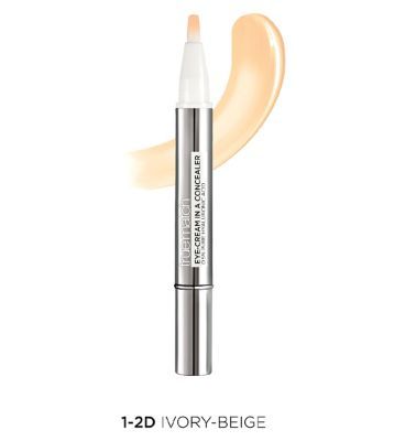 L'Oreal Paris True Match Eye Cream in a Concealer, Hyaluronic Acid, natural finish, buildable coverage 1-2W