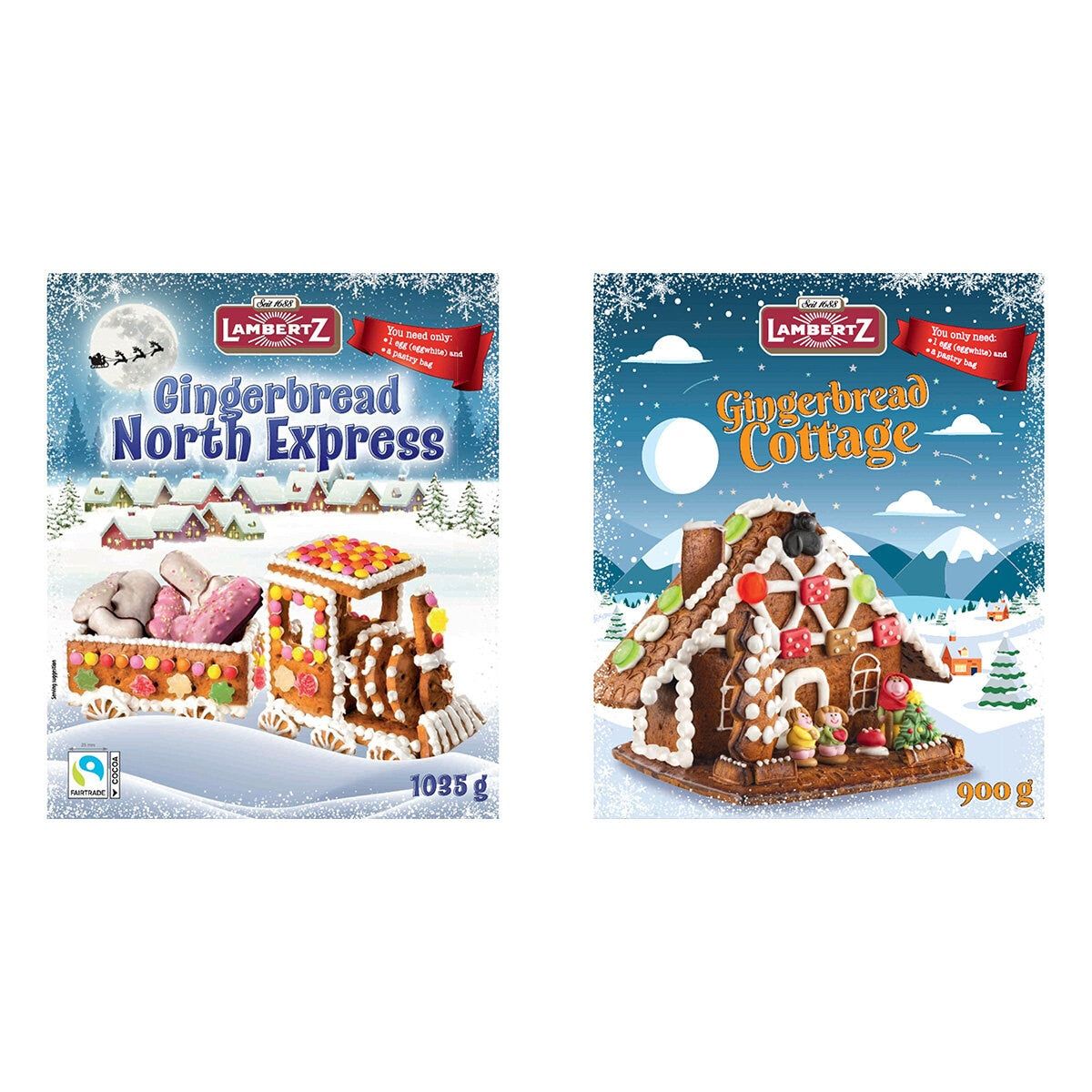 Lambertz Gingerbread Cottage &amp;amp; North Express Train, 1.935kg