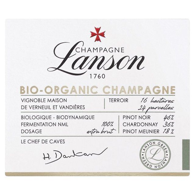 Lanson Organic Green Label Champagne   75cl