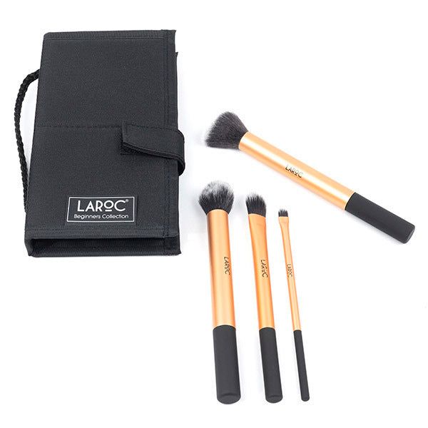 LaRoc 4pc Piece Makeup Brush Set - With Carry Case