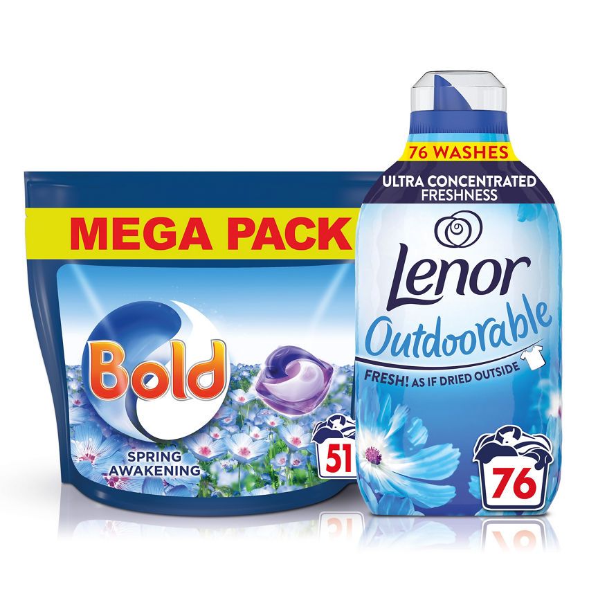 Laundry Pods &amp;amp; Lenor Outdoorable Fabric Conditioner Bundle