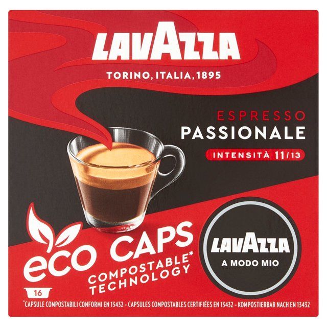 Lavazza A Modo Mio Compostable Passionale Coffee Capsules   16 per pack