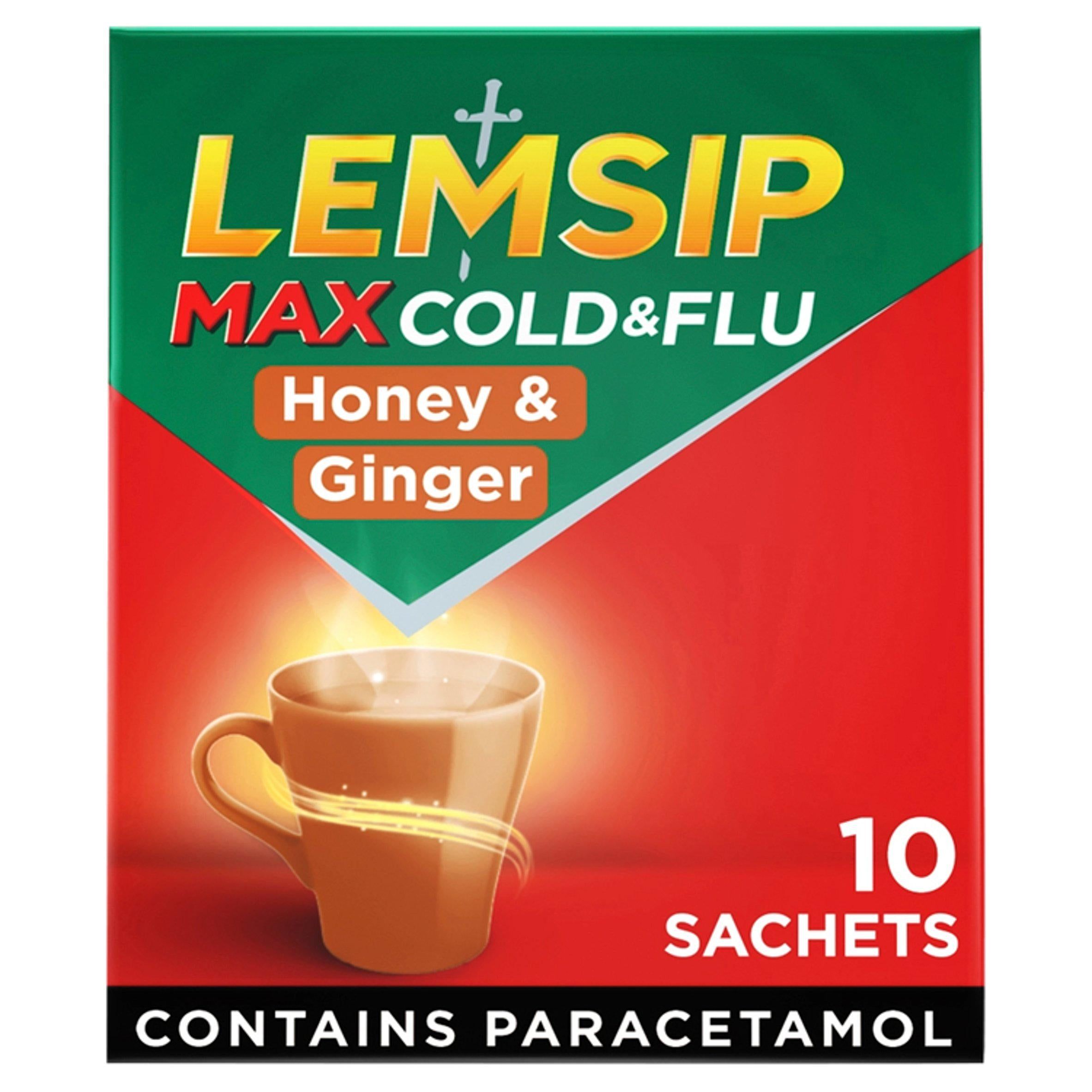 Lemsip Max Powder for Oral Solution Honey &amp;amp; Ginger Flavour Sachets x10