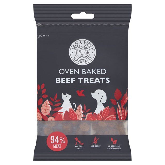 Leo &amp;amp; Wolf Oven Baked Beef Treats for Cats and Dogs   100g