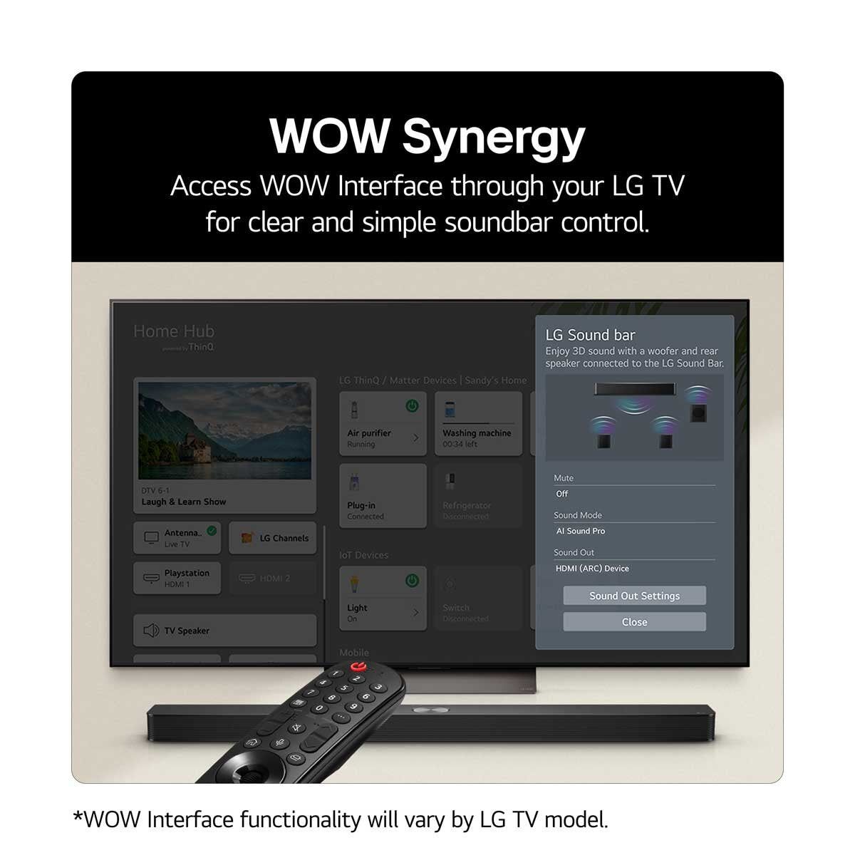 LG 4.1 Channel Soundbar and Wireless Subwoofer with Bluetooth US40TR