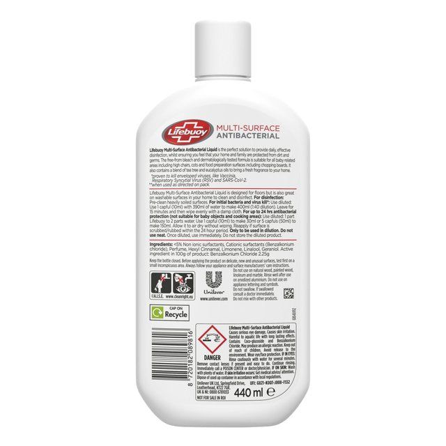 Lifebuoy Antibacterial Multi-surface general purpose cleaner   440ml