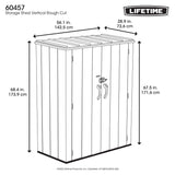 Lifetime 4ft 6&amp;quot; x 2ft 4&amp;quot; (1.4 x 0.7m) Vertical 1,510 Litre Storage Shed with Shelving