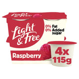Light &amp;amp; Free Rasberry Greek Style 0% Added Sugar, Fat Free Yogurt 4x115g