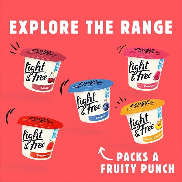 Light &amp;amp; Free Strawberry Greek Style 0% Added Sugar Fat Free Yoghurt   4 x 115g