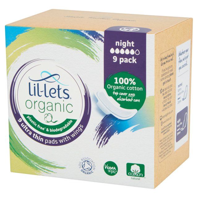 Lil-lets Organic Pads Night   9 per pack