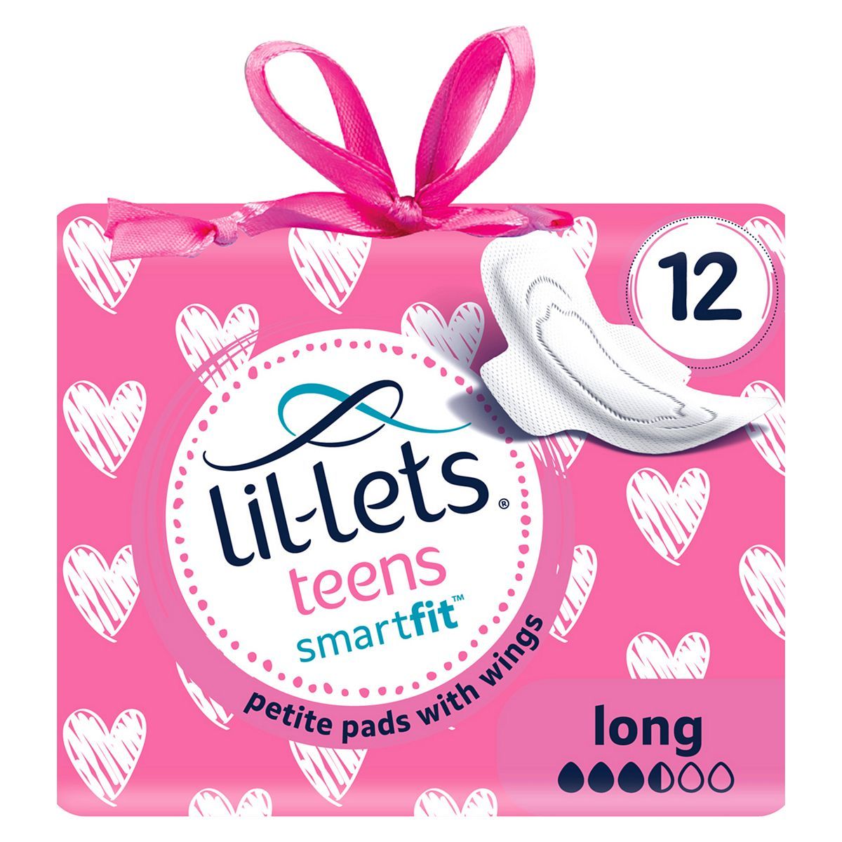 Lil-Lets Teens sanitary towels (petite)&amp;ndash; Long &amp;ndash; 12 pack