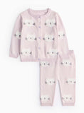 Lilac Cat Print Knitted Cardigan &amp;amp; Leggings Set 6-9 months