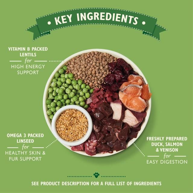 Lily's Kitchen Dog Duck Salmon &amp;amp; Venison Wild Woodland Walk Adult Dry Food   12kg