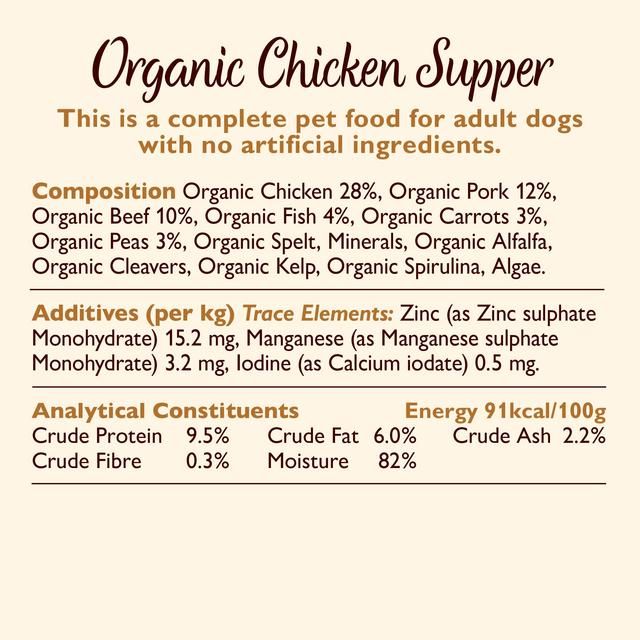 Lily's Kitchen Organic Chicken &amp;amp; Spelt Supper for Dogs   150g