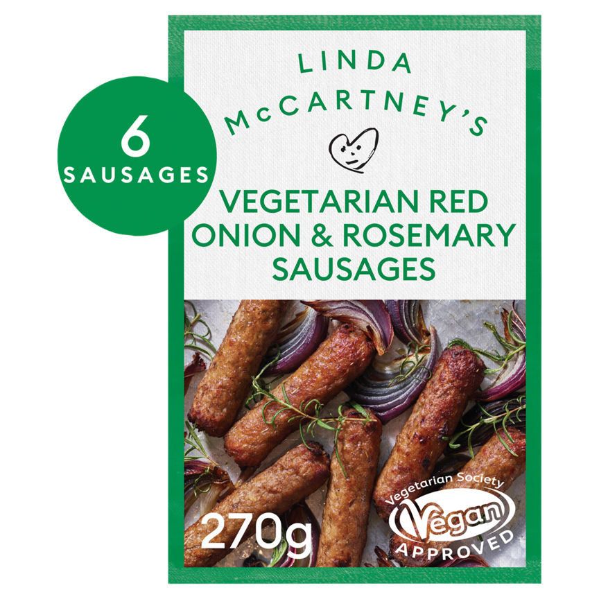 Linda McCartney's 6 Vegan &amp;amp; Vegetarian Red Onion &amp;amp; Rosemary Sausages