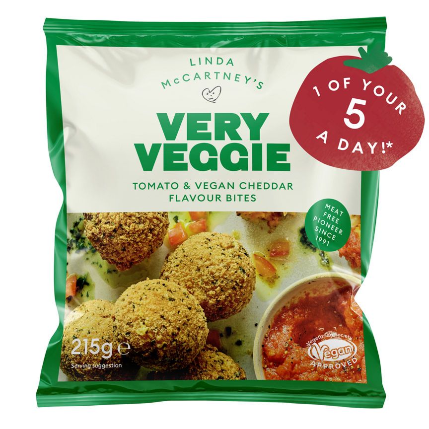 Linda McCartney's Very Veggie Tomato &amp;amp; Vegan Cheddar Flavour Bites 215g