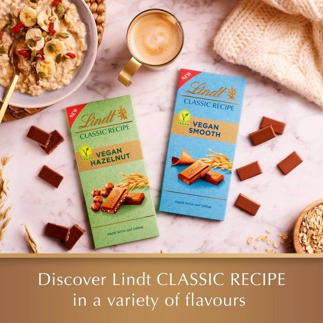 Lindt Classic Recipe Vegan Hazelnut Chocolate Bar   100g