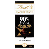Lindt Excellence 90% Dark Supreme Chocolate Bar   100g