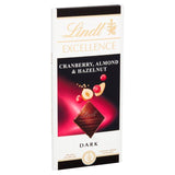 Lindt Excellence Cranberry Almond &amp;amp; Hazelnut Dark Chocolate Bar   100g