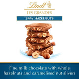 Lindt Les Grandes Hazelnuts Milk Chocolate Bar   150g
