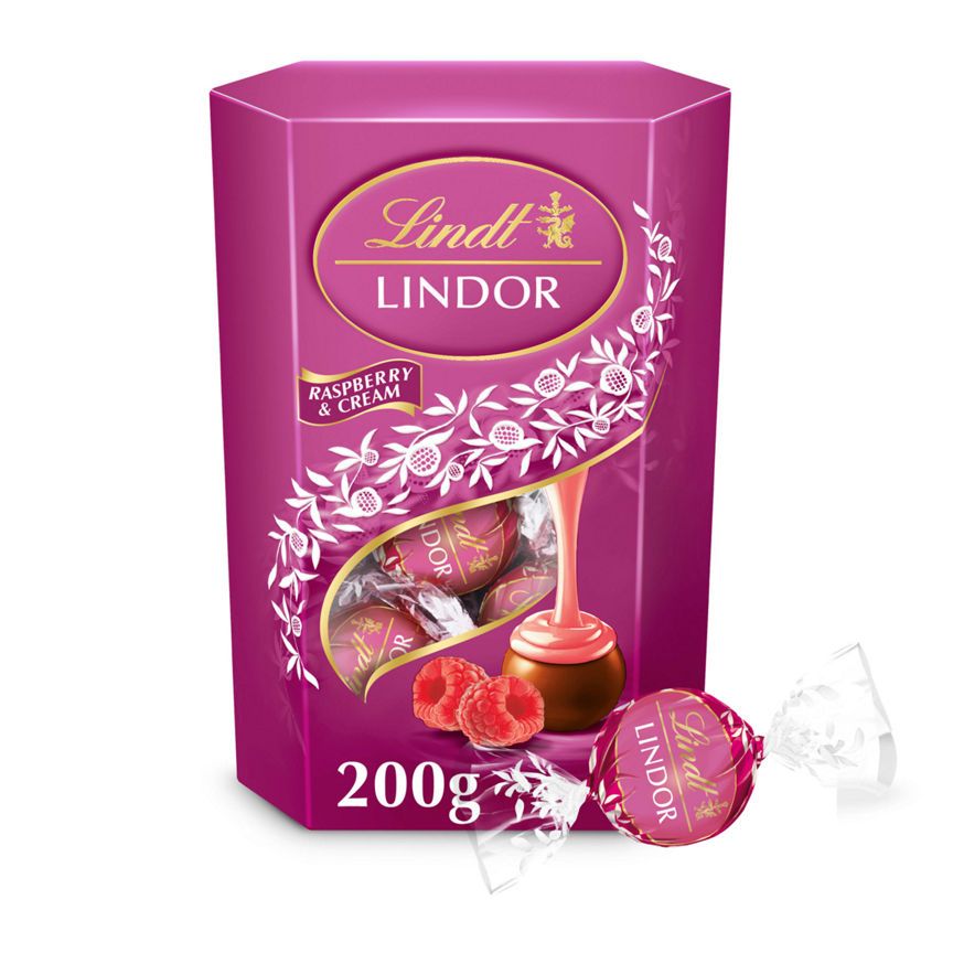 Lindt LINDOR RASPBERRY &amp;amp; CREAM 200g
