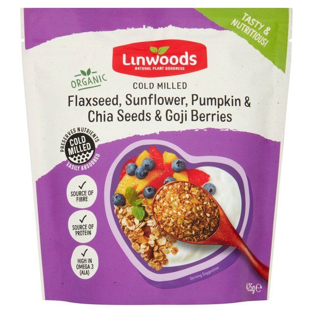 Linwoods Milled Flax Sunflower Pumpkin Chia Seeds &amp;amp; Goji Berries   425g