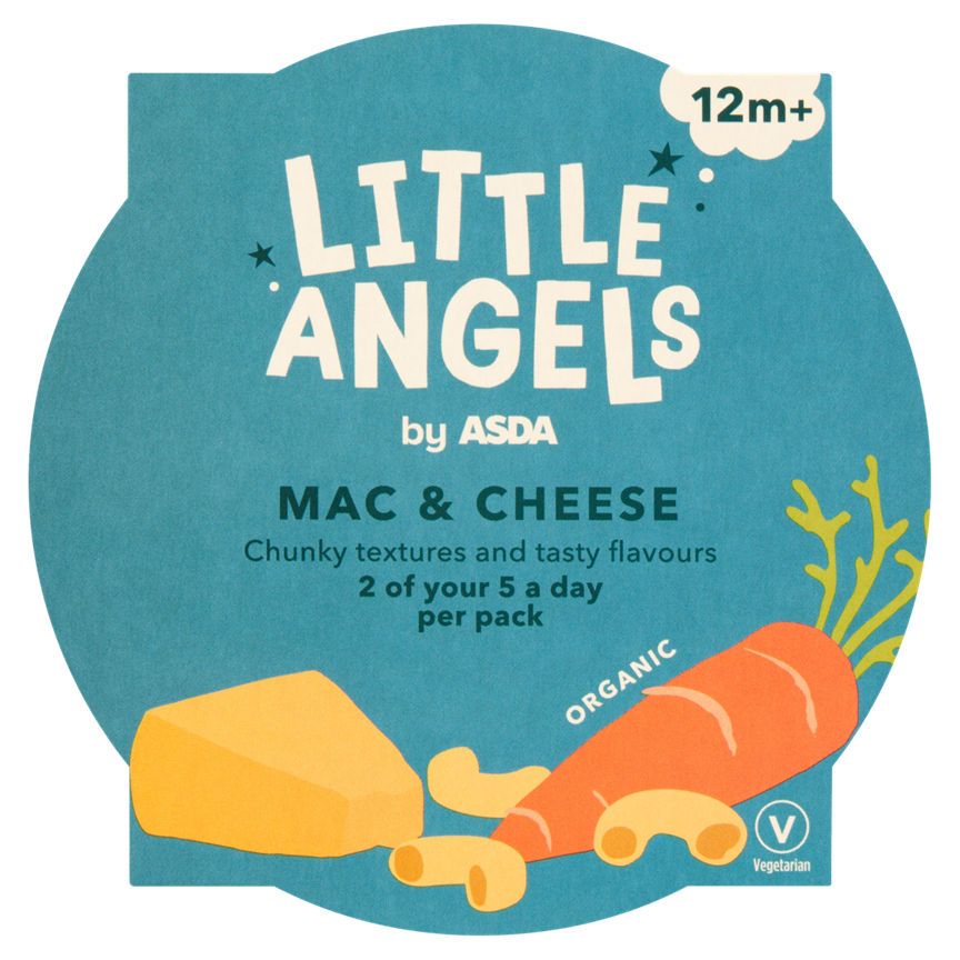 LITTLE ANGELS by ASDA Organic Mac &amp;amp; Cheese Baby Food 12+ Months