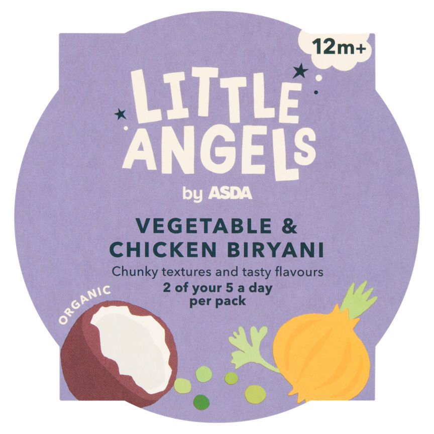 LITTLE ANGELS by ASDA Organic Vegetable &amp;amp; Chicken Biryani Baby Food 12+ Months
