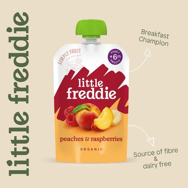 Little Freddie Peaches &amp;amp; Raspberries Pouch 6 mths+   100g