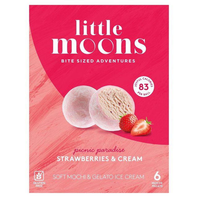 Little Moons Strawberries &amp;amp; Cream Mochi Ice Cream   6 x 32g