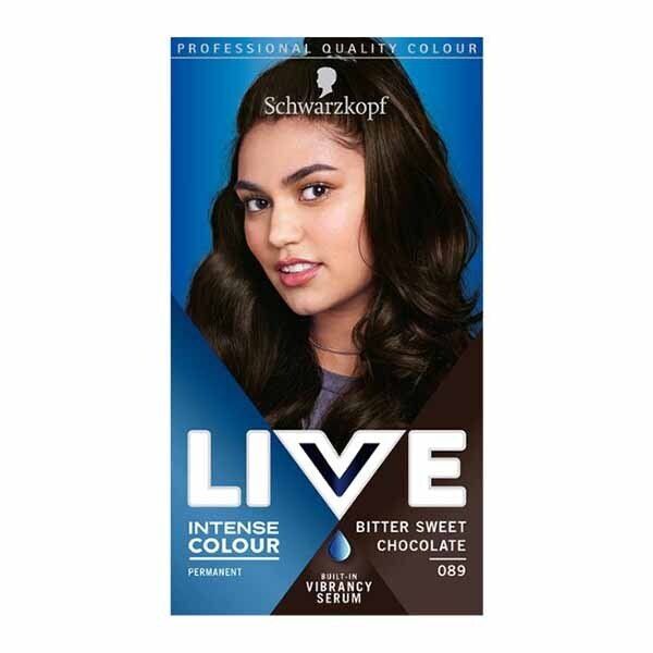LIVE Intense Colour Permanent Black Hair Dye Deep Black Bitter Sweet Chocolate 089