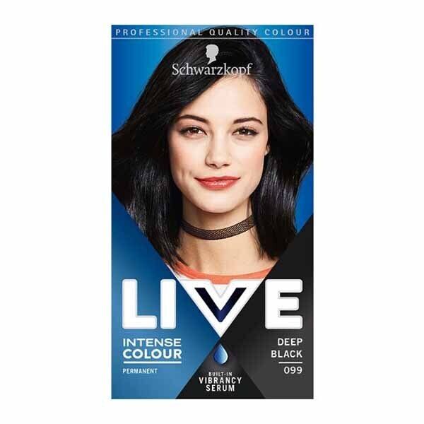 LIVE Intense Colour Permanent Black Hair Dye Deep Black Deep Black 099