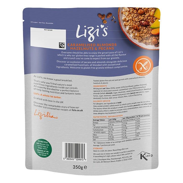 Lizi's Gluten Free Hazelnuts, Pecans &amp;amp; Almonds Granola 350g