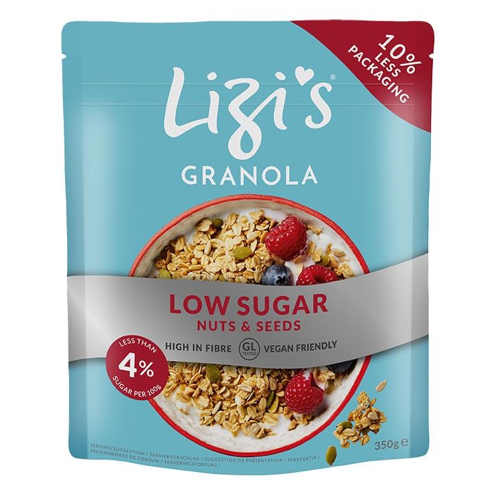 Lizi's Gluten Free Hazelnuts, Pecans &amp;amp; Almonds Granola 350g Toasted Wholegrain Oat, Nut &amp;amp; Seed