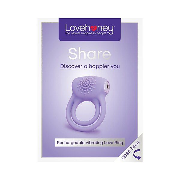 Lovehoney Share Rechargeable Vibrating Love Ring Purple