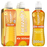 Lucozade Sport Drink Zero Sugar Orange &amp;amp; Peach   4 x 500ml