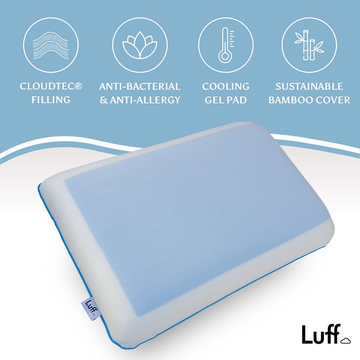 Luff Mayfair Cooling Gel Memory Foam Pillow