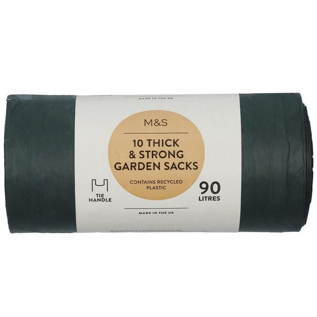M&amp;amp;S 10 Thick &amp;amp; Strong Tie Handle 90L Garden Sacks   10 per pack